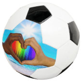 SlipperyJoe levendige regenbooggradiënt hart inter Voetbal (Drie kwart)