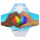 SlipperyJoe levendige regenbooggradiënt hart inter Voetbal (Enkel)