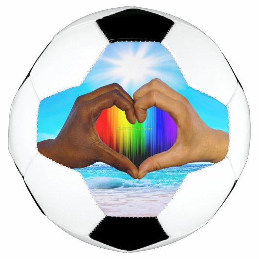 SlipperyJoe levendige regenbooggradiënt hart inter Voetbal (Voorkant)
