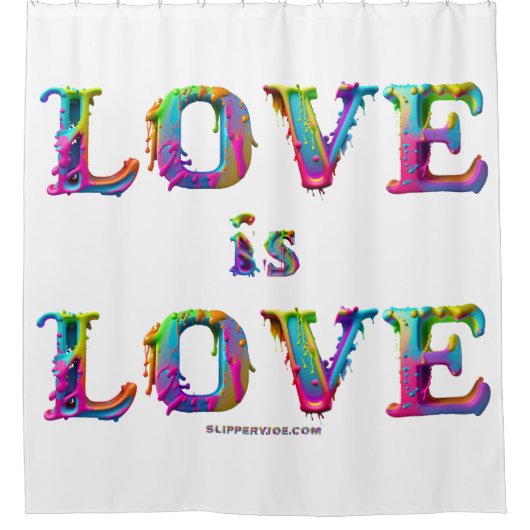 SlipperyJoe liefde is liefde druppelen smelten dyn Douchegordijn (Voorkant)