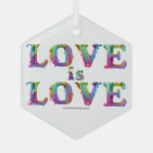 SlipperyJoe liefde is liefde druppelen smelten dyn Glas Ornament (Voorkant)