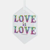 SlipperyJoe liefde is liefde druppelen smelten dyn Glas Ornament (Voorkant links)