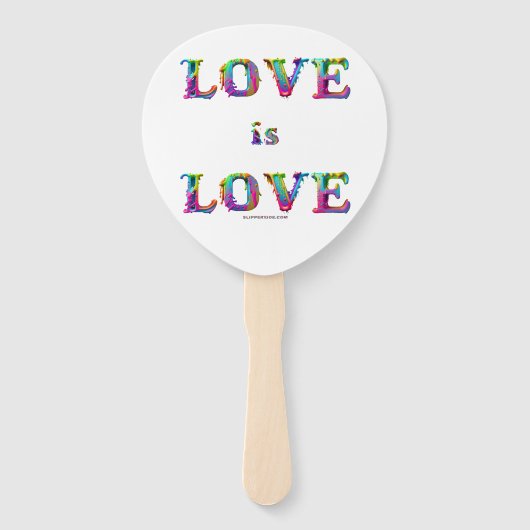 SlipperyJoe liefde is liefde druppelen smelten dyn Handwaaier (Voorkant)