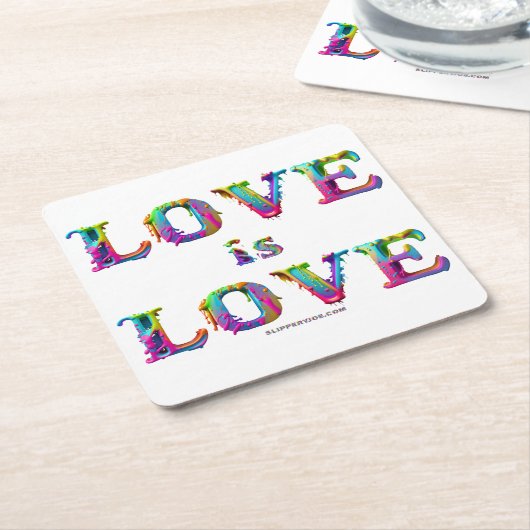 SlipperyJoe liefde is liefde druppelen smelten dyn Kartonnen Onderzetters (Schuin)