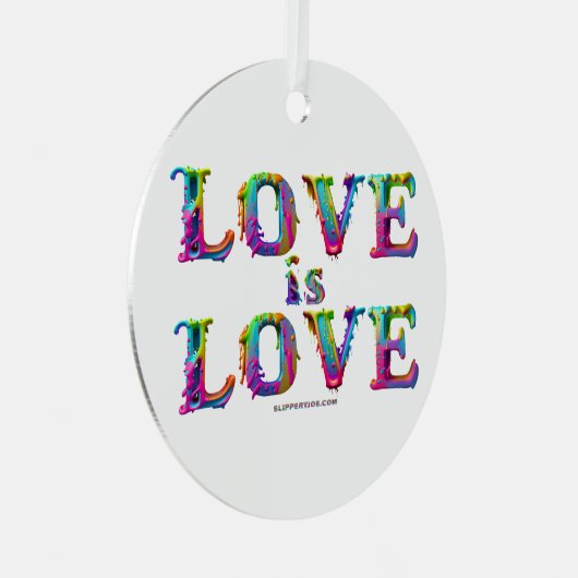 SlipperyJoe liefde is liefde druppelen smelten dyn Metalen Ornament (Voorkant Rechts)