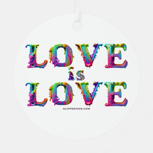 SlipperyJoe liefde is liefde druppelen smelten dyn Metalen Ornament (Achterkant)