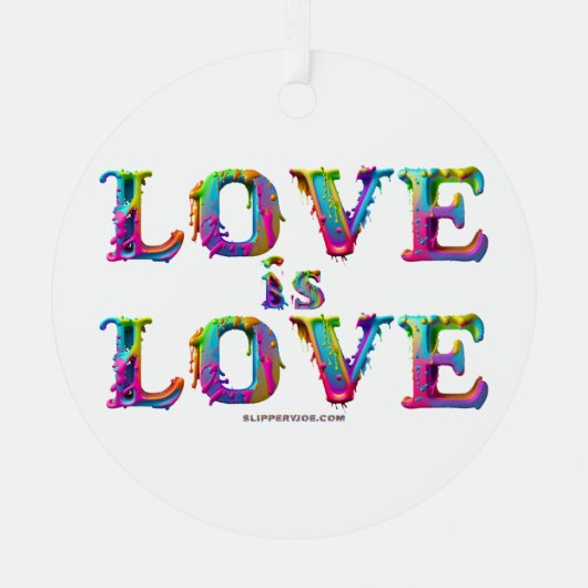 SlipperyJoe liefde is liefde druppelen smelten dyn Metalen Ornament (Voorkant)