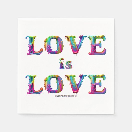 SlipperyJoe liefde is liefde druppelen smelten dyn Servet (Voorkant)