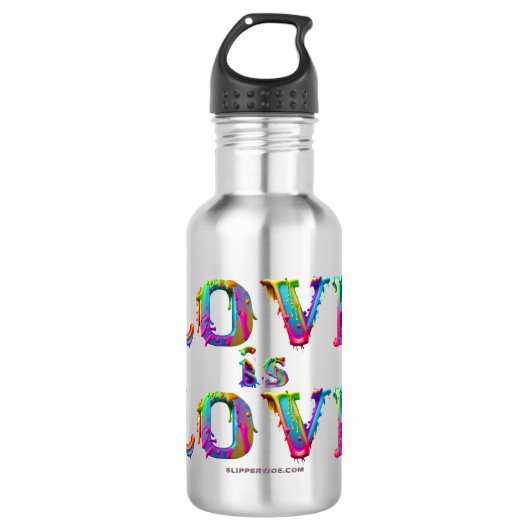 SlipperyJoe liefde is liefde druppelen smelten dyn Waterfles (Voorkant)