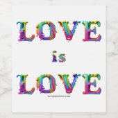 SlipperyJoe liefde is liefde druppelen smelten dyn Wijn Etiket (Enkel label)