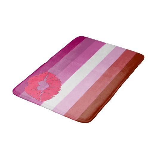 SlipperyJoe lipstick lesbische pridevlag vrouwelij Badmat (Gekanteld)