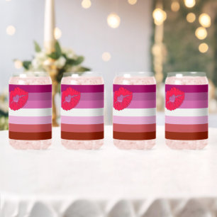 SlipperyJoe lipstick lesbische pridevlag vrouwelij Blikvorm Glas