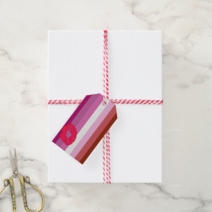 SlipperyJoe lipstick lesbische pridevlag vrouwelij Cadeaulabel
