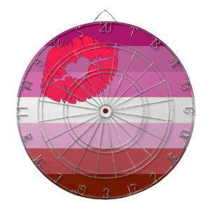 SlipperyJoe lipstick lesbische pridevlag vrouwelij Dartbord