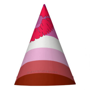 SlipperyJoe lipstick lesbische pridevlag vrouwelij Feesthoedjes