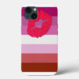 SlipperyJoe lipstick lesbische pridevlag vrouwelij iPhone 13 Hoesje