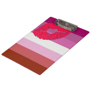 SlipperyJoe lipstick lesbische pridevlag vrouwelij Klembord