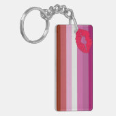 SlipperyJoe lipstick lesbische pridevlag vrouwelij Sleutelhanger (Voorkant Links)