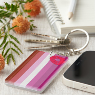 SlipperyJoe lipstick lesbische pridevlag vrouwelij Sleutelhanger