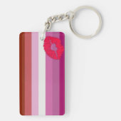 SlipperyJoe lipstick lesbische pridevlag vrouwelij Sleutelhanger (achterkant)