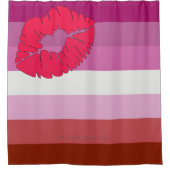 SlipperyJoe lipstick lesbische trots vlag vrouweli Douchegordijn (Voorkant)