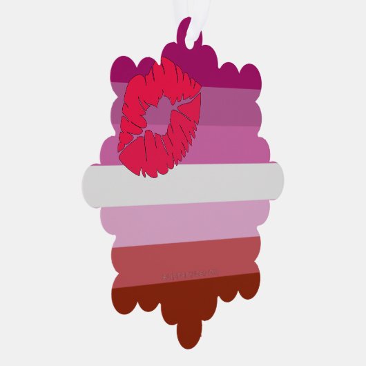 SlipperyJoe lipstick lesbische trots vlag vrouweli Ornament Kaart (Rechts)