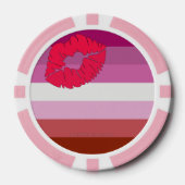 SlipperyJoe lipstick lesbische trots vlag vrouweli Poker Chips (Voorkant)