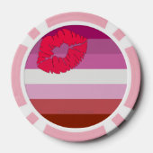 SlipperyJoe lipstick lesbische trots vlag vrouweli Poker Chips (Achterkant)