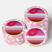 SlipperyJoe lipstick lesbische trots vlag vrouweli Poker Chips (Opstapeling)