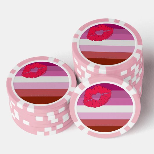 SlipperyJoe lipstick lesbische trots vlag vrouweli Poker Chips (Opstapeling)