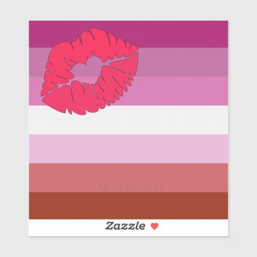 SlipperyJoe lipstick lesbische trots vlag vrouweli Sticker (Vel)