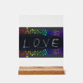 SlipperyJoe love bubbles rood sinaasappel geel gro Acryl Bord (Voorkant)