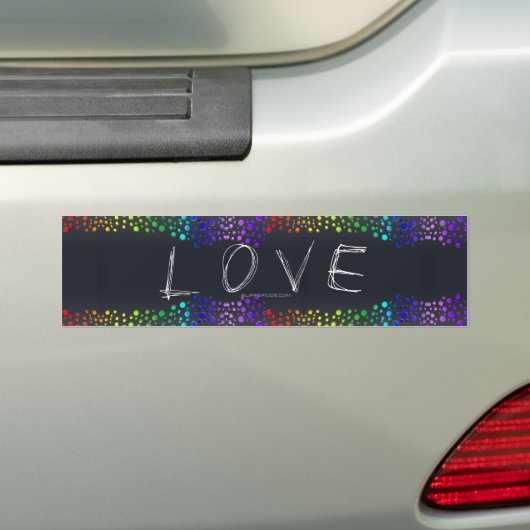 SlipperyJoe love bubbles rood sinaasappel geel gro Bumpersticker (Op auto)