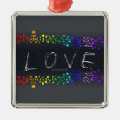 SlipperyJoe love bubbles rood sinaasappel geel gro Metalen Ornament (Voorkant)