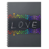 SlipperyJoe love bubbles rood sinaasappel geel gro Notitieboek (Voorkant)