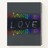 SlipperyJoe love bubbles rood sinaasappel geel gro Notitieboek (Achterkant)