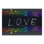 SlipperyJoe love bubbles rood sinaasappel geel gro Perfect Poster (Voorkant)