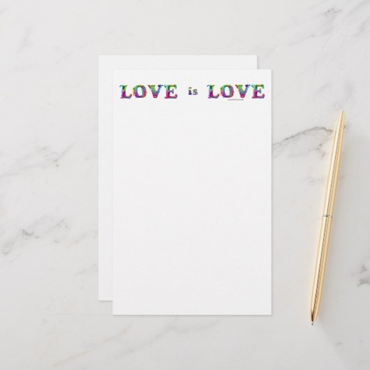 SlipperyJoe love is love druipend smeltend dynamis Briefpapier (Voorkant / Achterkant in situ)