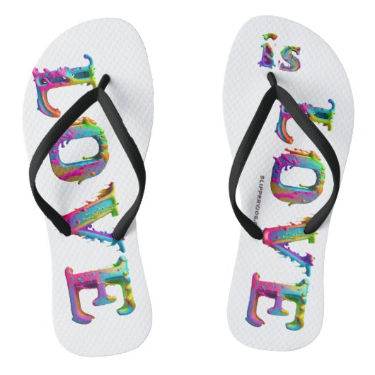 SlipperyJoe love is love druipend smeltend dynamis Teenslippers (Voetbed)