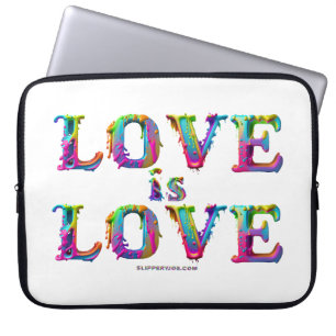 SlipperyJoe love is love druipende smeltende dynam Laptop Sleeve
