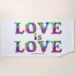 SlipperyJoe love is love druipende smeltende dynam Strandlaken