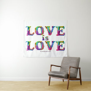 SlipperyJoe love is love druipende smeltende dynam Wandkleed