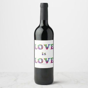 SlipperyJoe love is love druipende smeltende dynam Wijn Etiket
