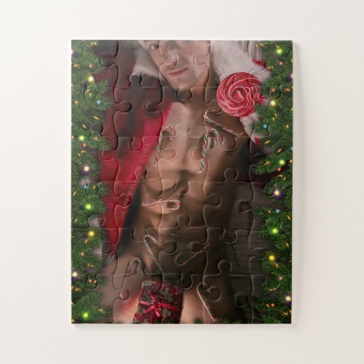 SlipperyJoe mannelijke borst zes pack maag blote r Legpuzzel (Verticaal)