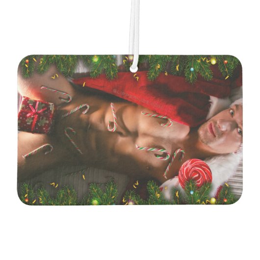 SlipperyJoe mannelijke borst zes pack maag blote r Luchtverfrisser (Achterkant)