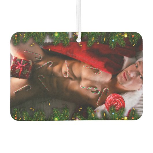 SlipperyJoe mannelijke borst zes pack maag blote r Luchtverfrisser (Voorkant)