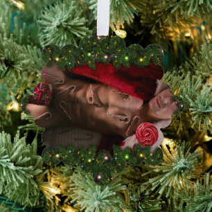 SlipperyJoe mannelijke borst zes pack maag blote r Ornament Kaart