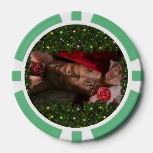 SlipperyJoe mannelijke borst zes pack maag blote r Poker Chips (Voorkant)