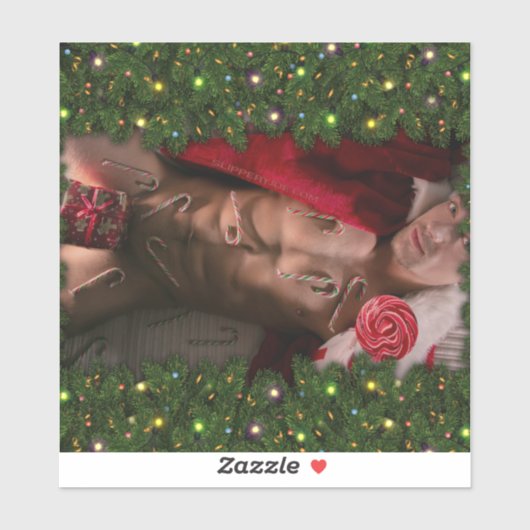 SlipperyJoe mannelijke borst zes pack maag blote r Sticker (Vel)