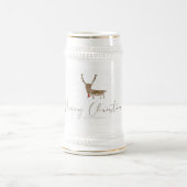 SlipperyJoe Merry Kerstfeest rendier rode neus mie Bierpul (Center)